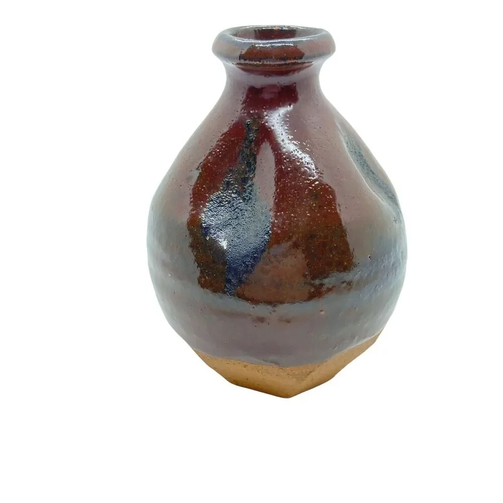 Pinch Pot Bud Vase Vintage Brown Decorative Charming Little Bud Vase Signed JD - Picture 4 of 13